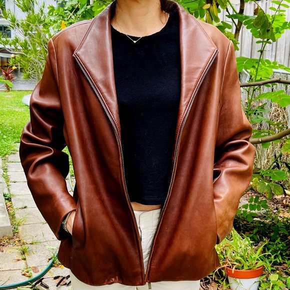 Tiboa Genuine Leather Jacket Size extra large - Picture 1 of 3
